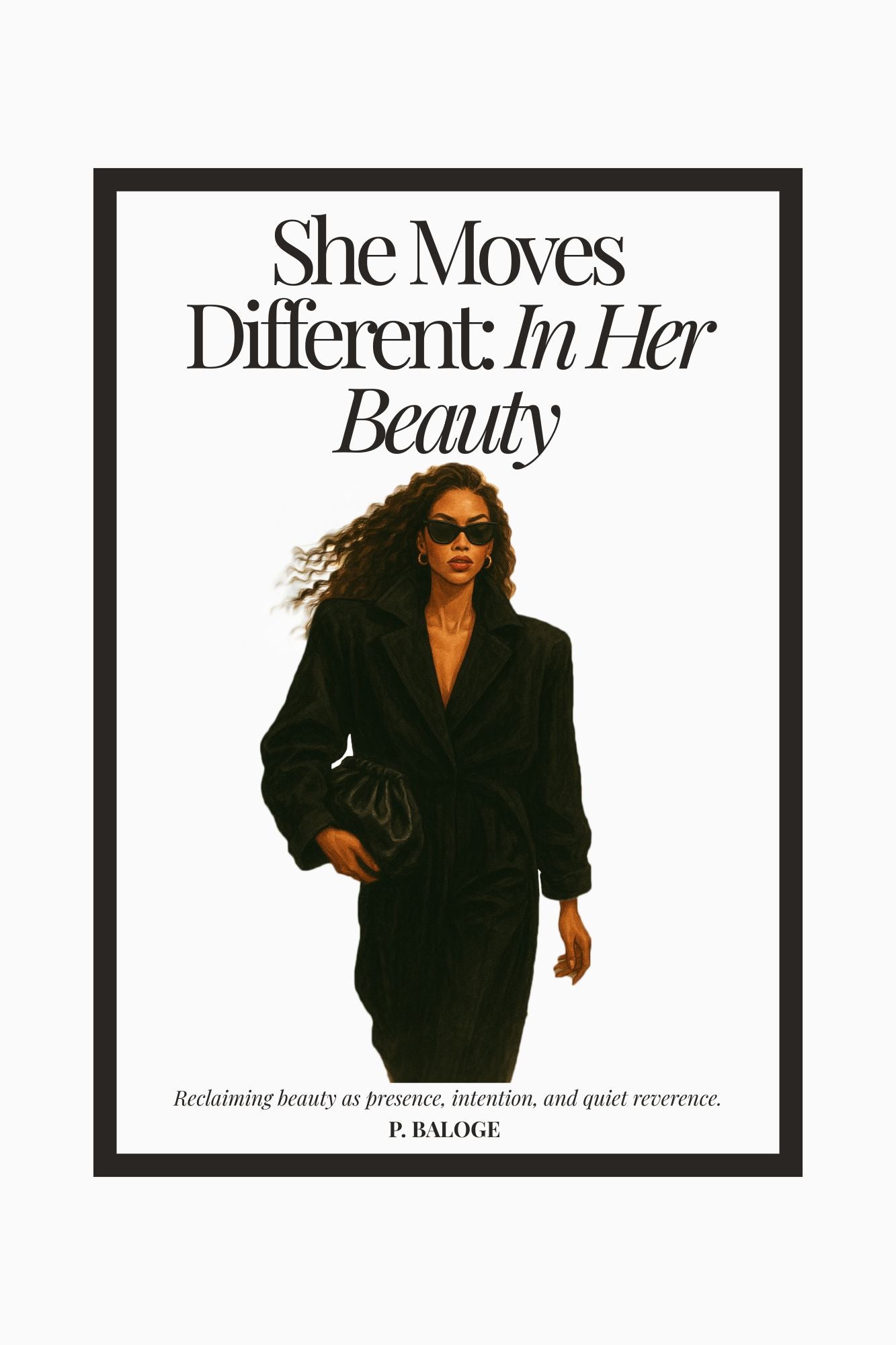 Cover of “She Moves Different: In Her Beauty” — print book for women reclaiming beauty as sacred, intentional, and personal.