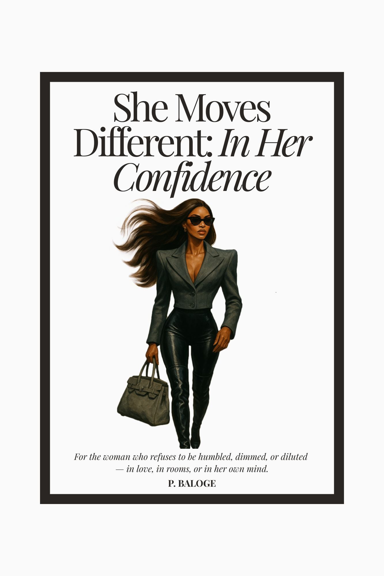 Cover of “She Moves Different: In Her Confidence” — print book for women who lead with quiet strength, grounded presence, and self-trust.